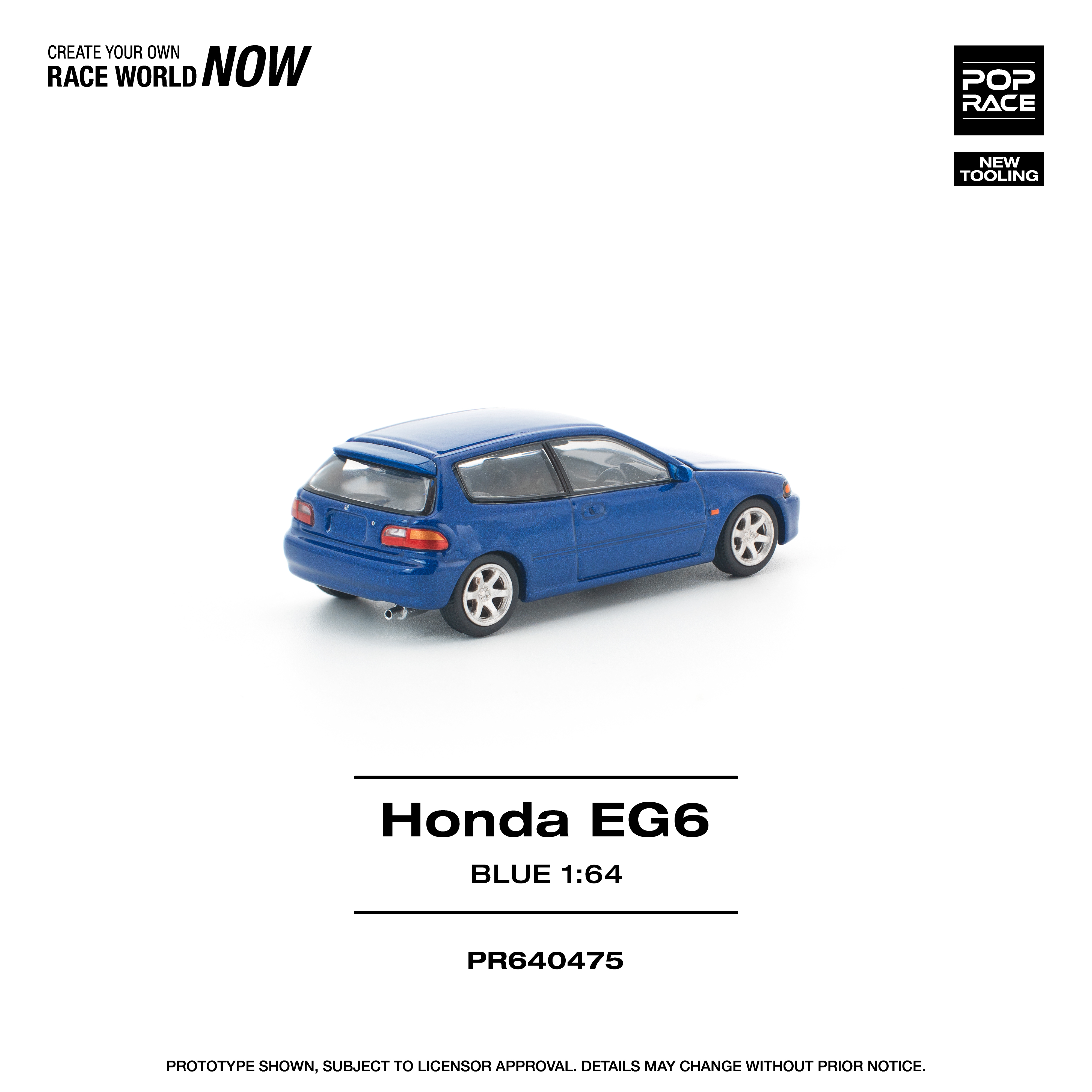 [預訂] POPRACE 1/64 HONDA CIVIC (EG6) CAPTIVA BLUE *New tooling