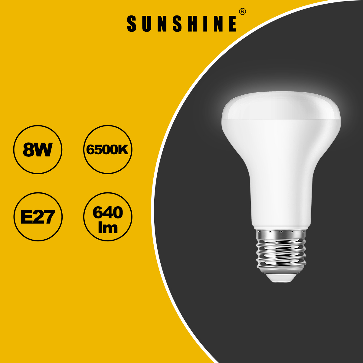 LED燈膽(R63反射燈) 8W E27大螺頭 白光6500K LR63A-8D