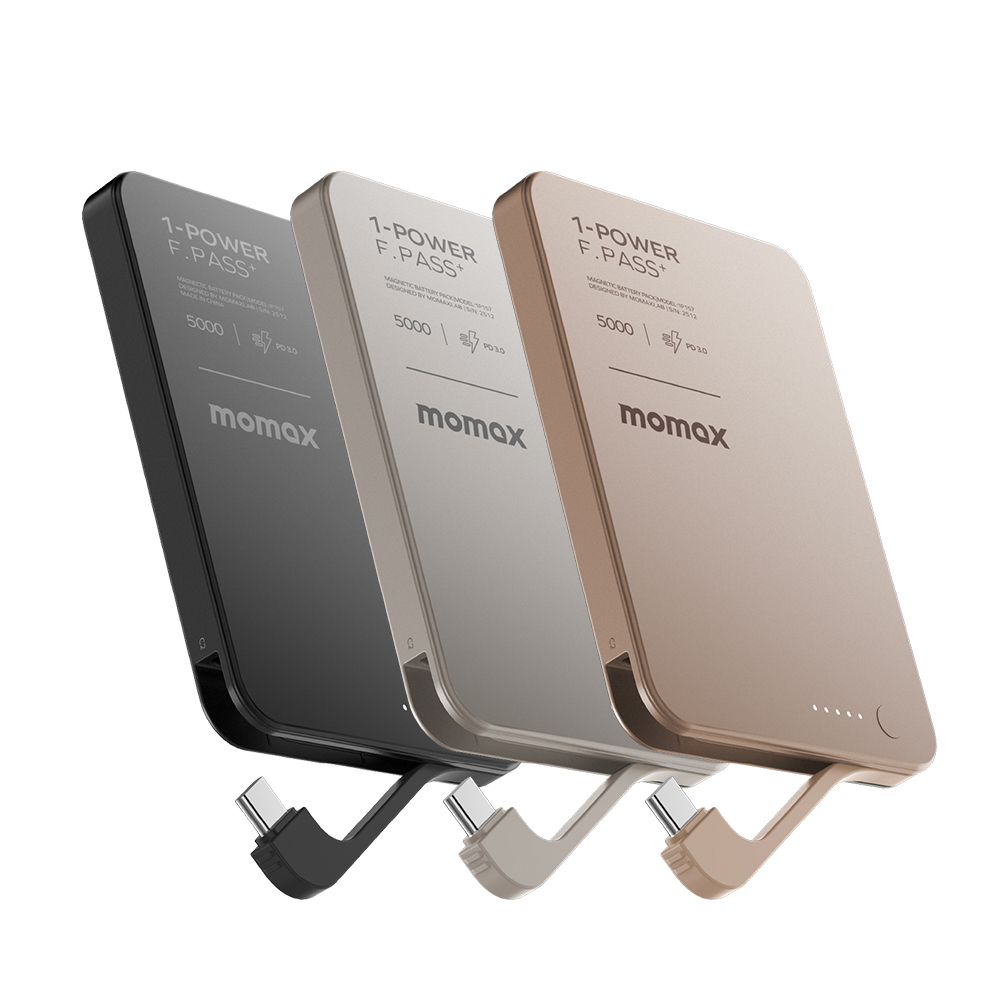 (沒有無線充電功能) 1-Power F.Pass+ CCC認證 5000mAh隱形自帶線行動電源