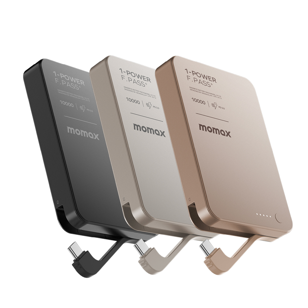 (沒有無線充電功能) 1-Power F.Pass+ CCC認證 10000mAh隱形自帶線行動電源