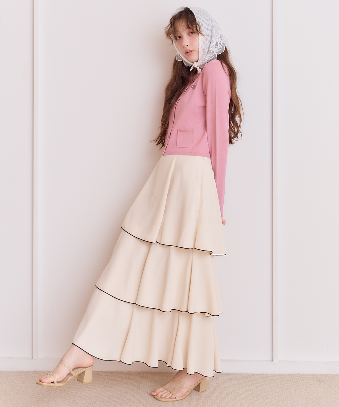 [預購]折扣 LILLIAN CARAT 雙色拼接蛋糕裙