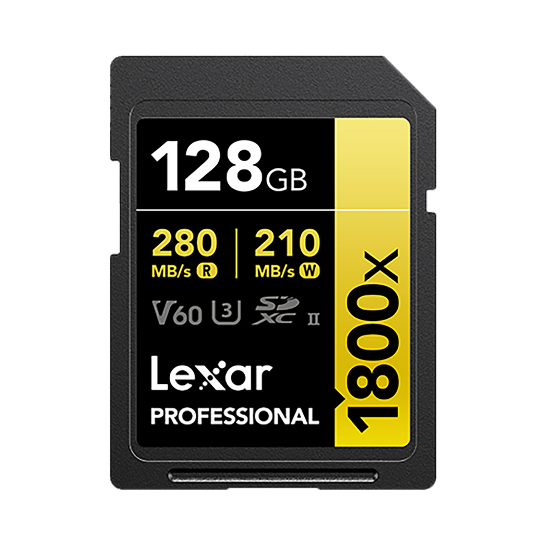 LEXAR PROFESSIONAL 1800X SDXC™ UHS-II CARD GOLD SERIES 64GB/128GB/256GB/512GB/1TB(up to 280MB/s read, up to 210MB/s write)