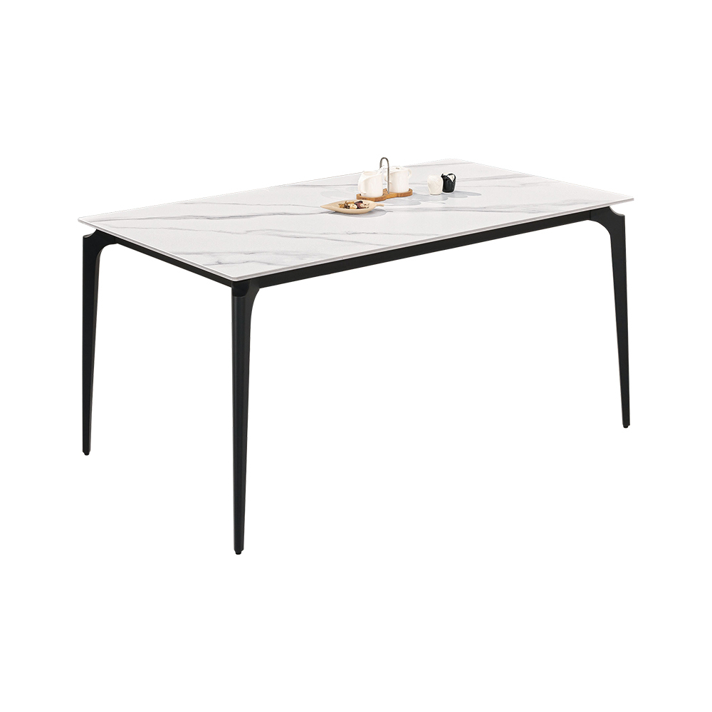 卡莉絲4.7尺工業風白色岩板餐桌/休閒工作桌