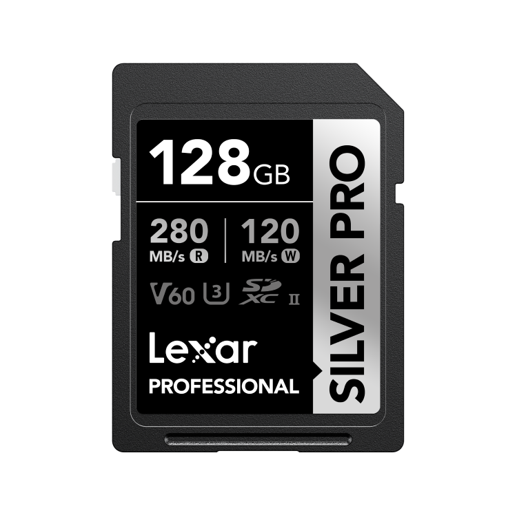 Lexar® Professional SILVER PRO SDXC™ UHS-II , 64GB/128GB/256GB/512GB/1TB(up to 280MB/s Read, up to 130MB/s Write)