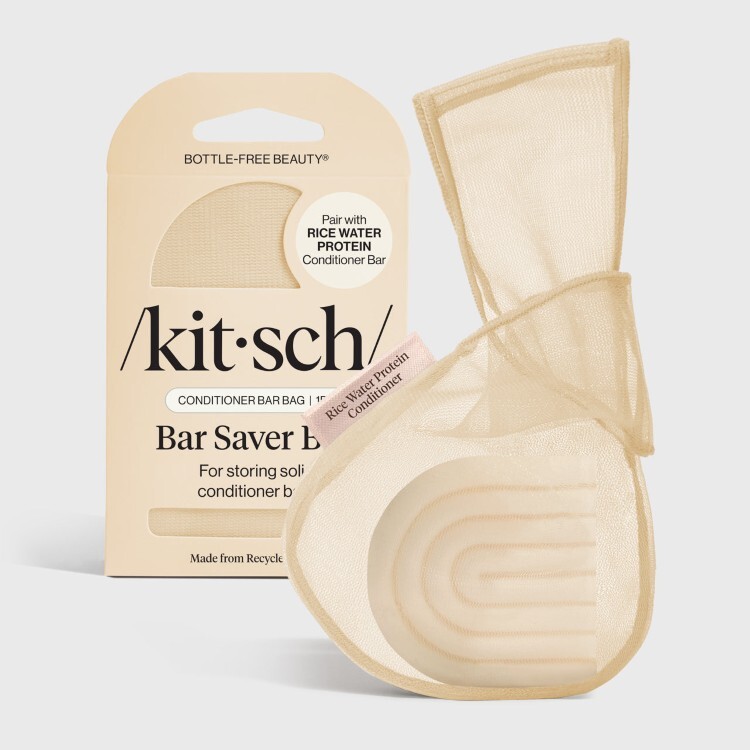 美國 Kitsch 香氛皂起泡收納網袋 新版 杏色