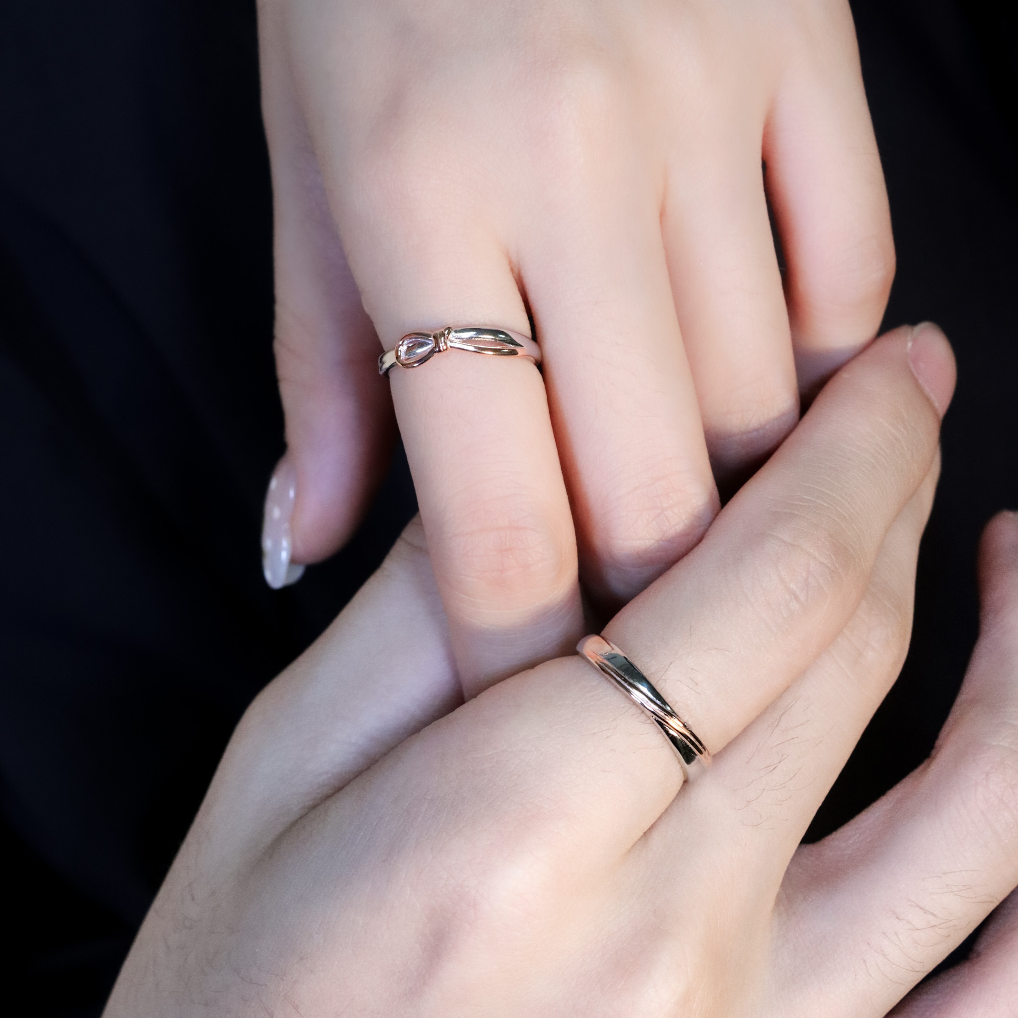 | 999足銀・ 白金・ 玫瑰金 | 愛意心願結情侶戒指  | RI0953 |