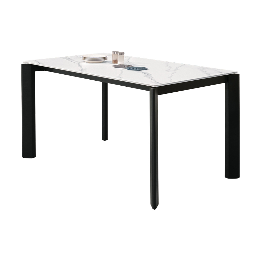 德里4.7尺工業風白色岩板餐桌/休閒工作桌