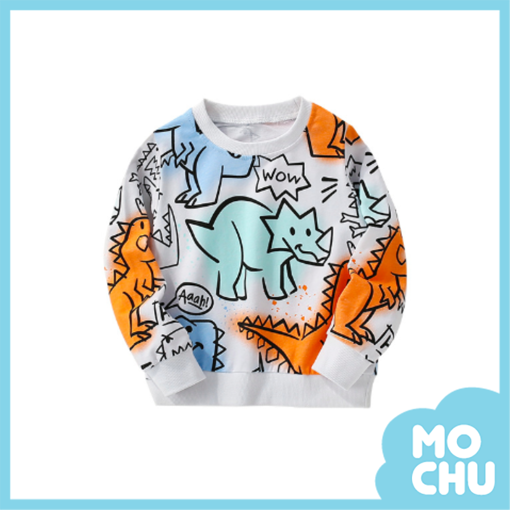 噴漆手繪恐龍長袖上衣