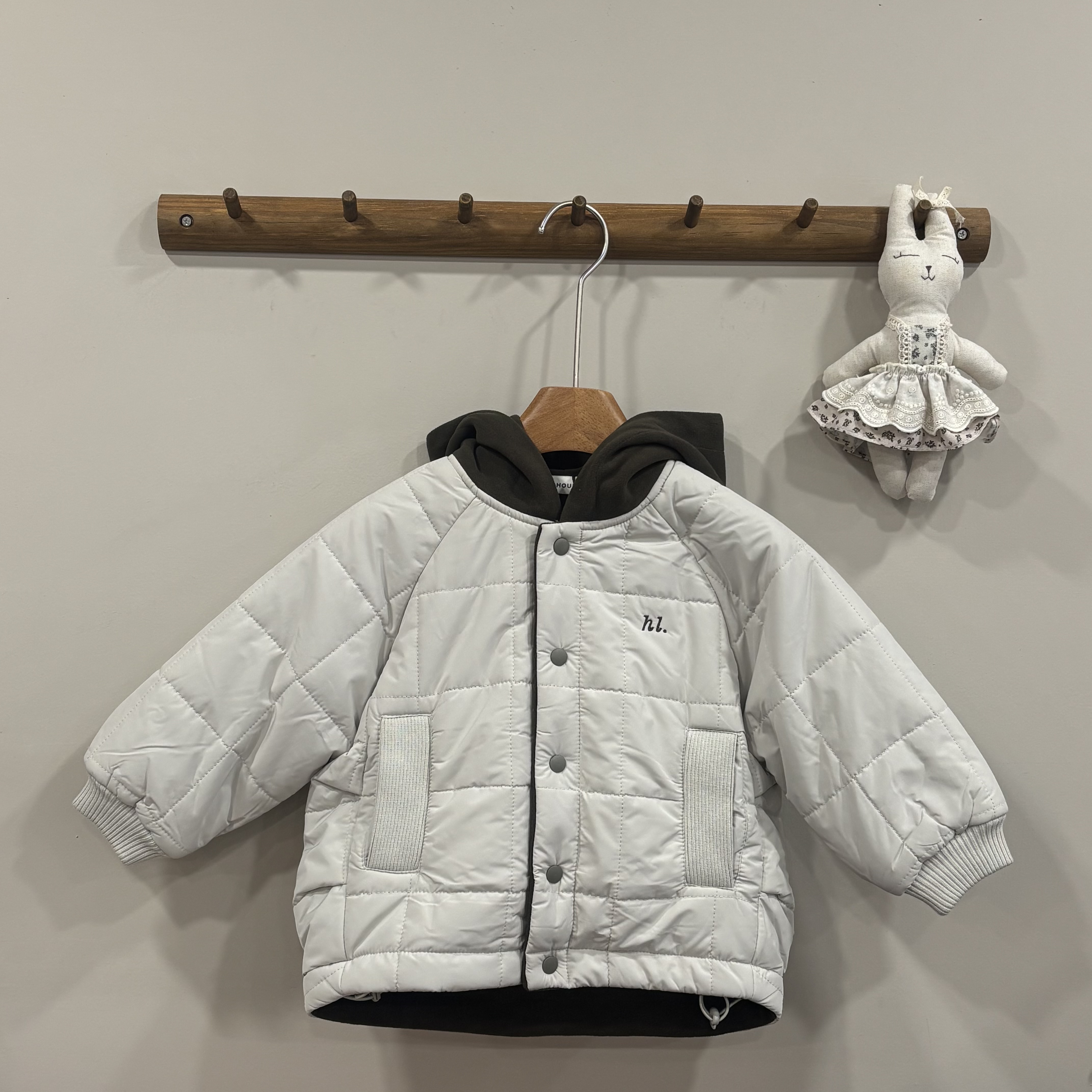 A03910連帽拼接內刷毛外套