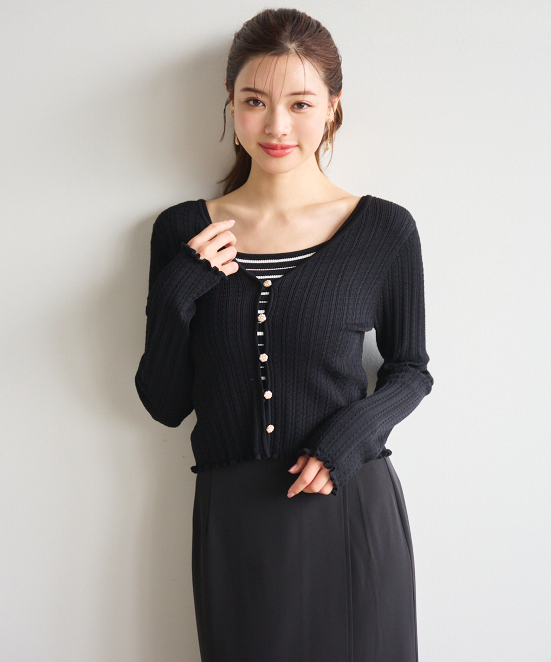 [預購]折扣 LILLIAN CARAT 雙色針織開襟外套＋針織衫組合