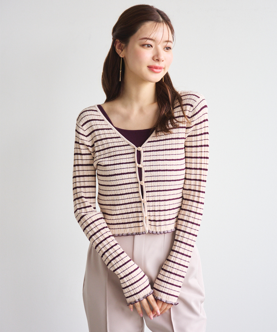 [預購]折扣 LILLIAN CARAT 雙色針織開襟外套＋針織衫組合