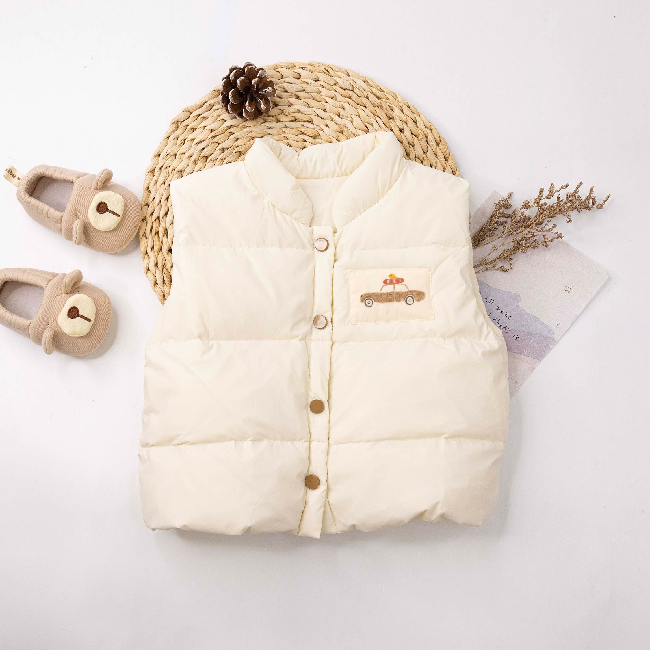 【H55706】童趣汽車小鴨鴨羽絨背心