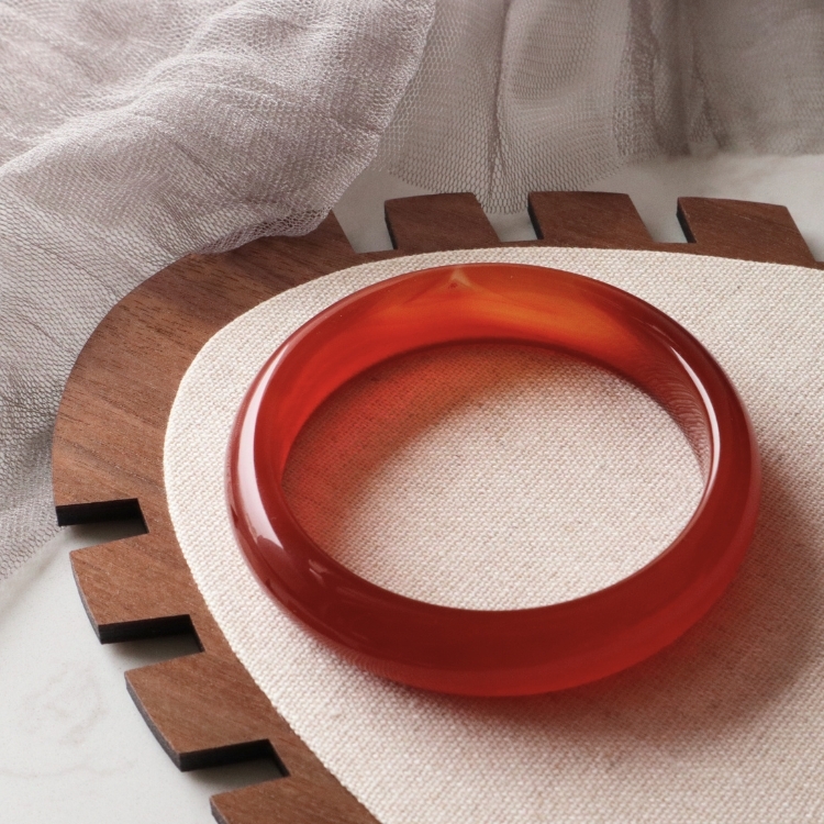 【天然石水晶手鐲】圈口尺寸60以上 昂大班紅瑪瑙/秋天橘貓貓爪瑪瑙