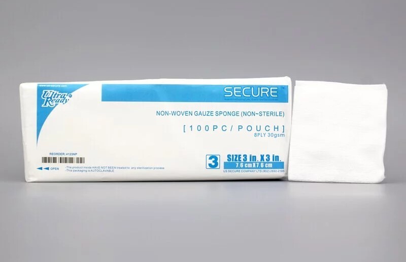 理的 - 無紡布紗墊 3" (7.6 x 7.6cm) (無消毒)