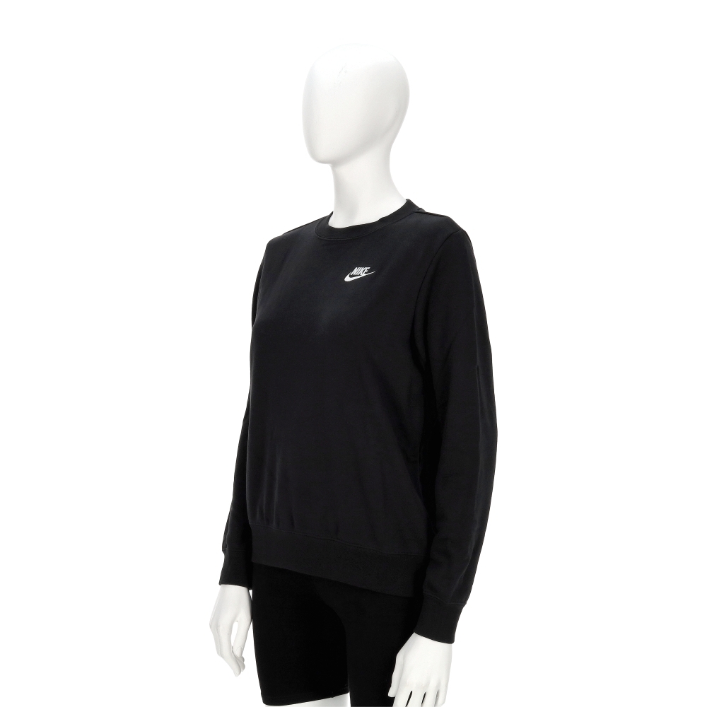 Nike Club FLC Crew STD 女款 黑色 運動 寬鬆 刷毛 大學T 休閒 長袖 DQ5474-010
