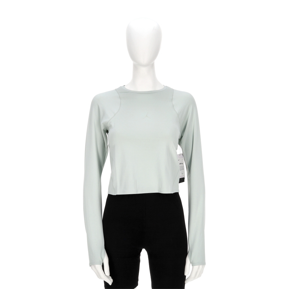 Nike J Spt Df Fltwt Ls Top 女款 淺綠色 短版 訓練 運動 長袖 HQ8949-034