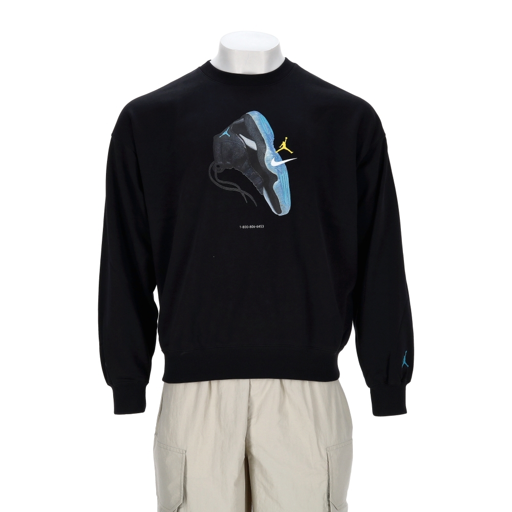 Nike J Brk Aj11 Fleece Crew Lb 男款 藍黑色 毛圈布 大學T 長袖 IM6302-010