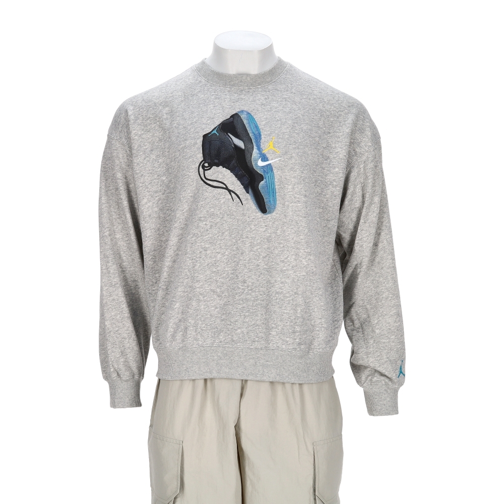 Nike J Brk Aj11 Fleece Crew Lb 男款 麻灰色 毛圈布 大學T 長袖 IM6302-050