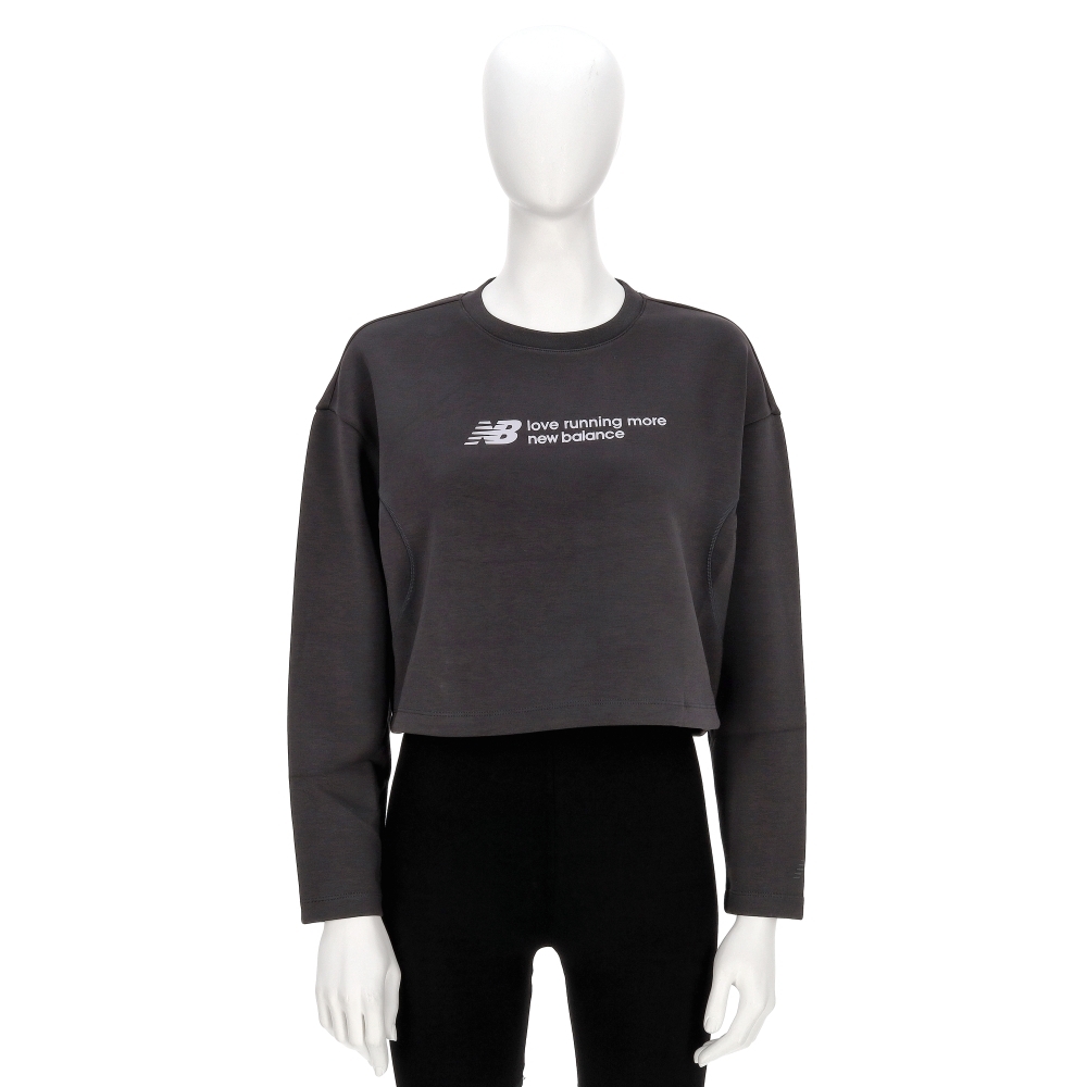New Balance SDS 女款 碳黑色 NB 短版 下擺抽繩 慢跑 運動 長袖 NDF34232DKG