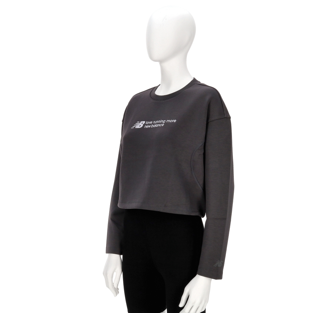 New Balance SDS 女款 碳黑色 NB 短版 下擺抽繩 慢跑 運動 長袖 NDF34232DKG