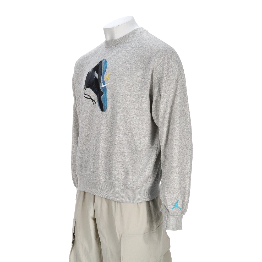Nike J Brk Aj11 Fleece Crew Lb 男款 麻灰色 毛圈布 大學T 長袖 IM6302-050