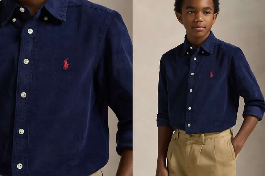 251229 美國減價Polo男大童藍色恤衫