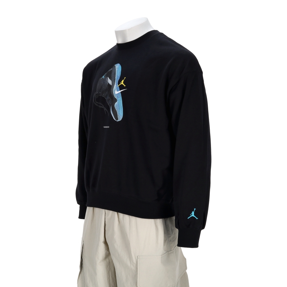 Nike J Brk Aj11 Fleece Crew Lb 男款 藍黑色 毛圈布 大學T 長袖 IM6302-010