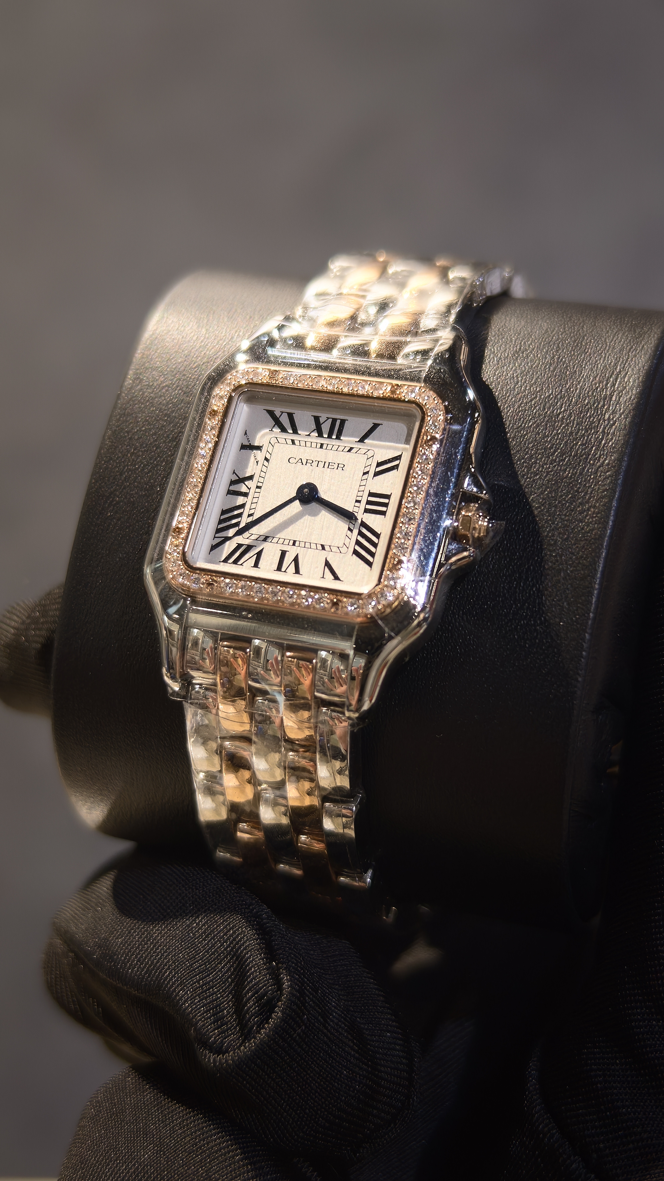 BRAND NEW CARTIER W3PN0015 WHITE DIAL MEDIUM PANTHERE DE CARTIER DIAMOND ROSE GOLD QUARTZ 37mm
