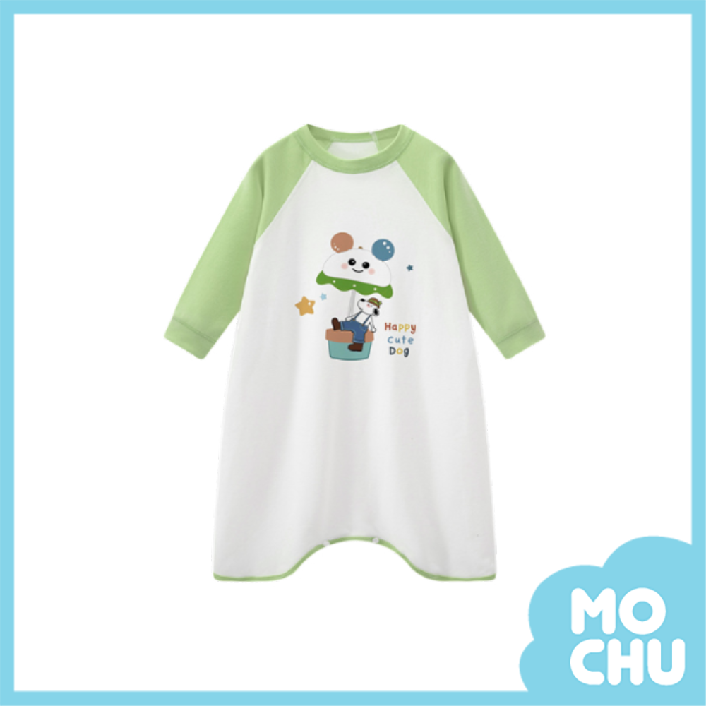 小狗旅行長袖家居睡裙