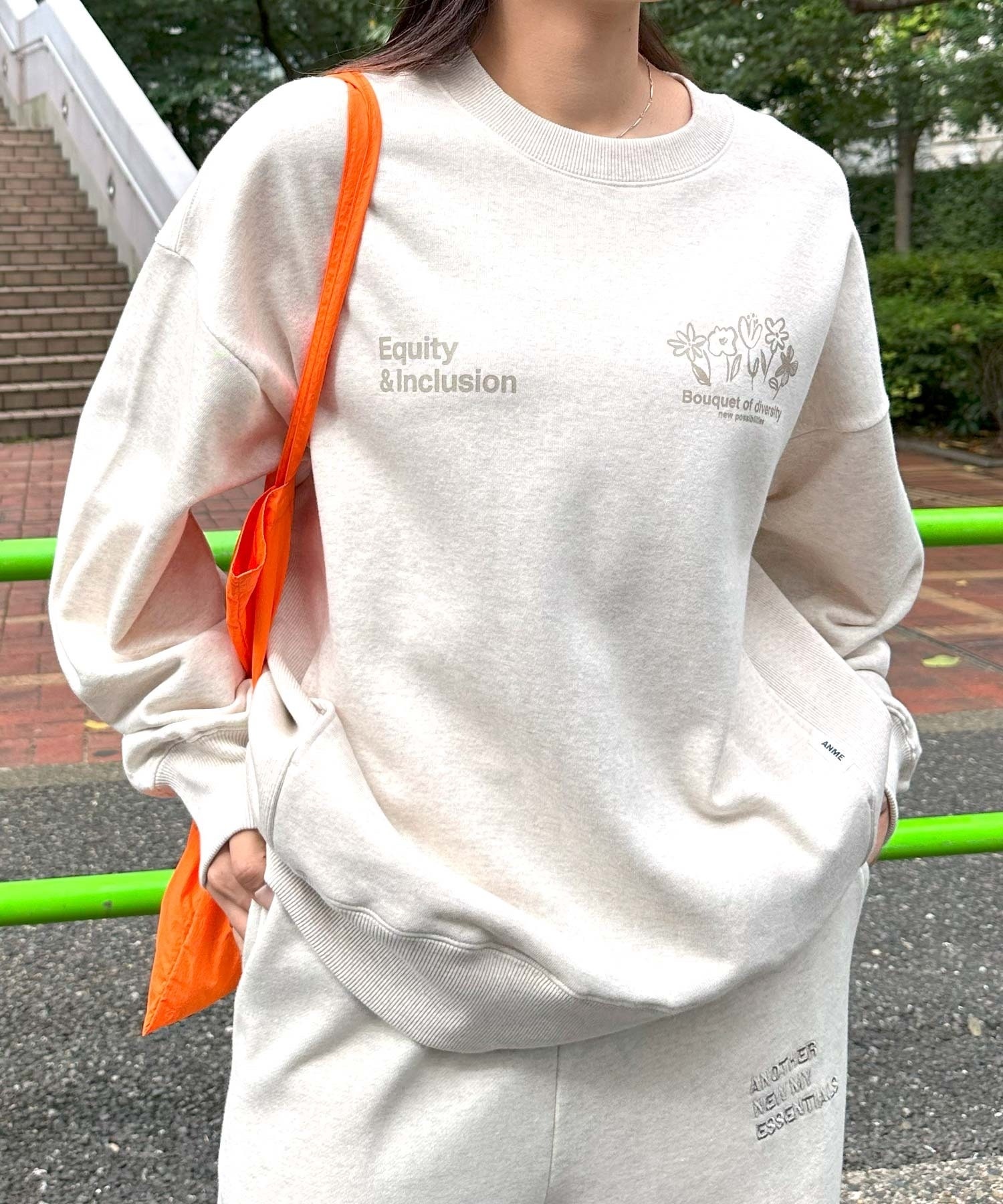 [現貨] ANME / Logo Flower Illustration Print Fleece Sweatshirt