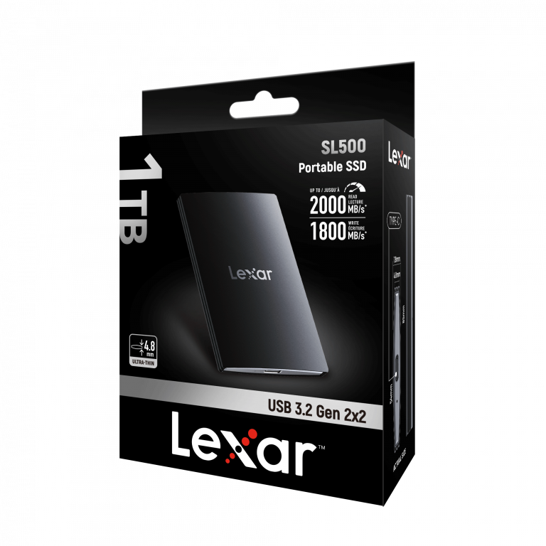 Lexar Portable SSD SL500 1/2/4TB, USB 3.2 Gen 2x2 Type-C (up to 2000MB/s read and 1800MB/s write)