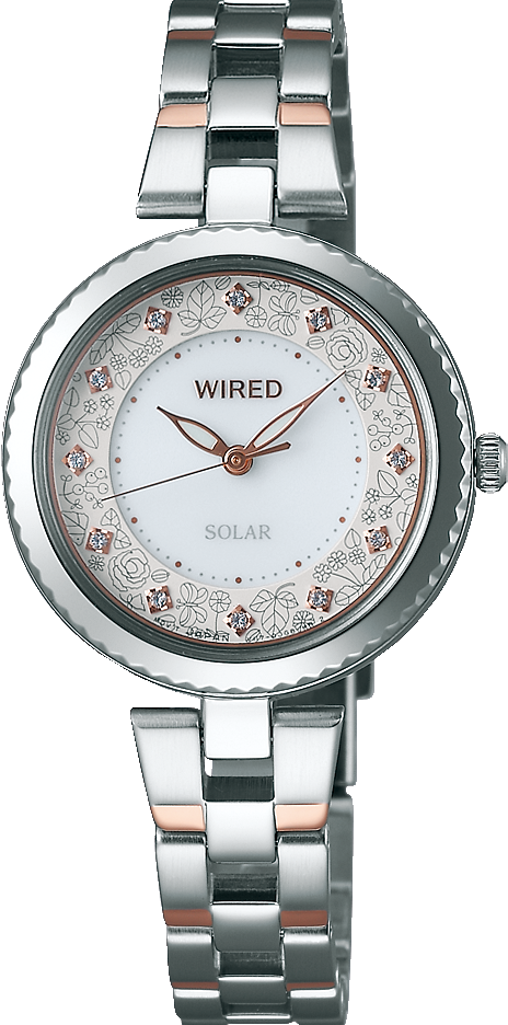 萬年鐘錶 - ALBA  雅柏錶 WIRED  X 插畫家布川愛子限定聯名四季設計太陽能女錶 AY8031X1 /  V117-0DW0KS 錶徑27.8MM