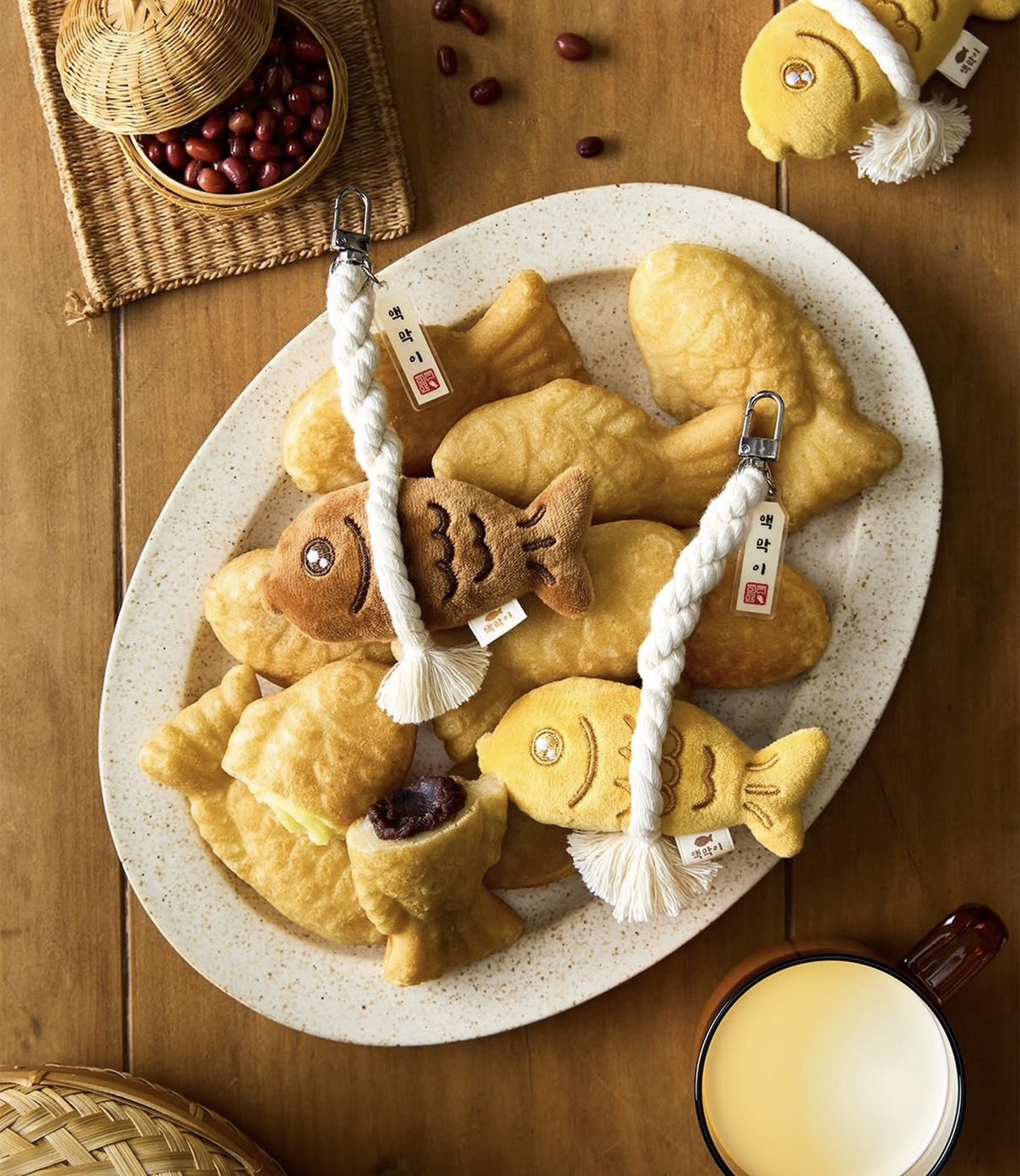 【OWN】Ediya 咖啡 鯛魚燒 幸運 招財 可愛 吊飾 配件