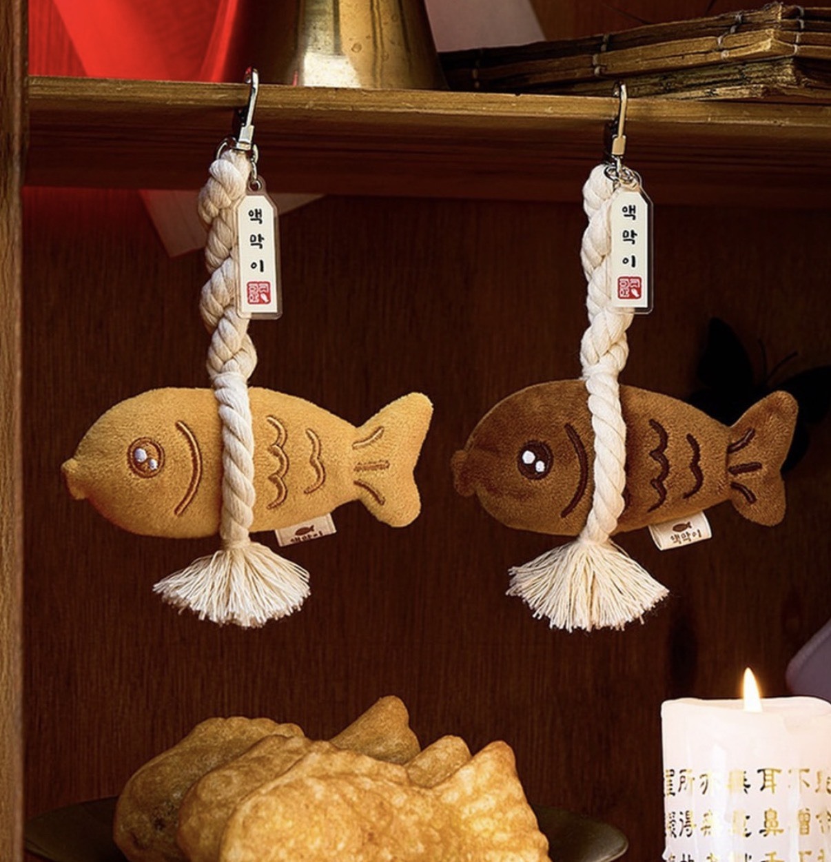 【OWN】Ediya 咖啡 鯛魚燒 幸運 招財 可愛 吊飾 配件