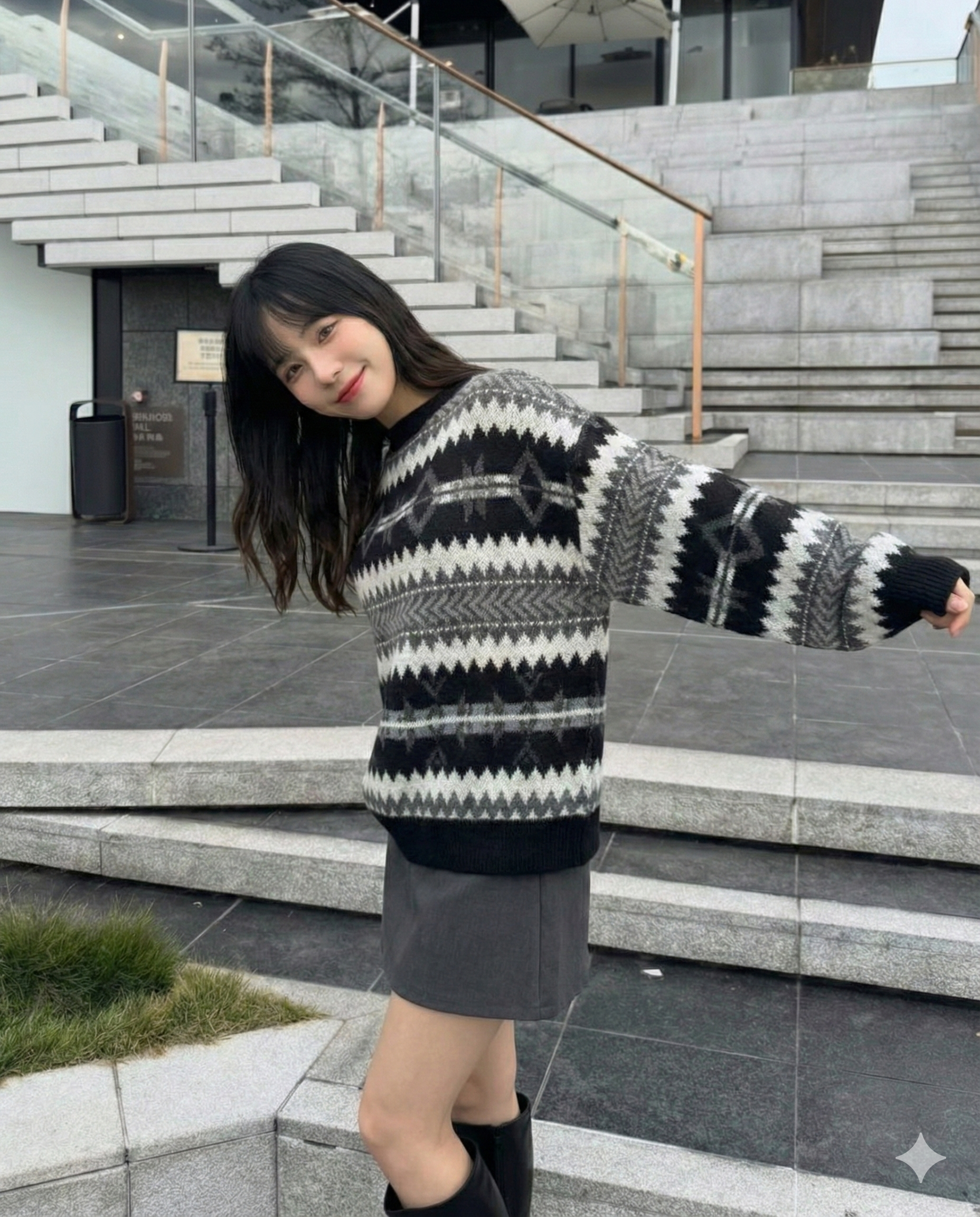 CC 民族花針織TOP