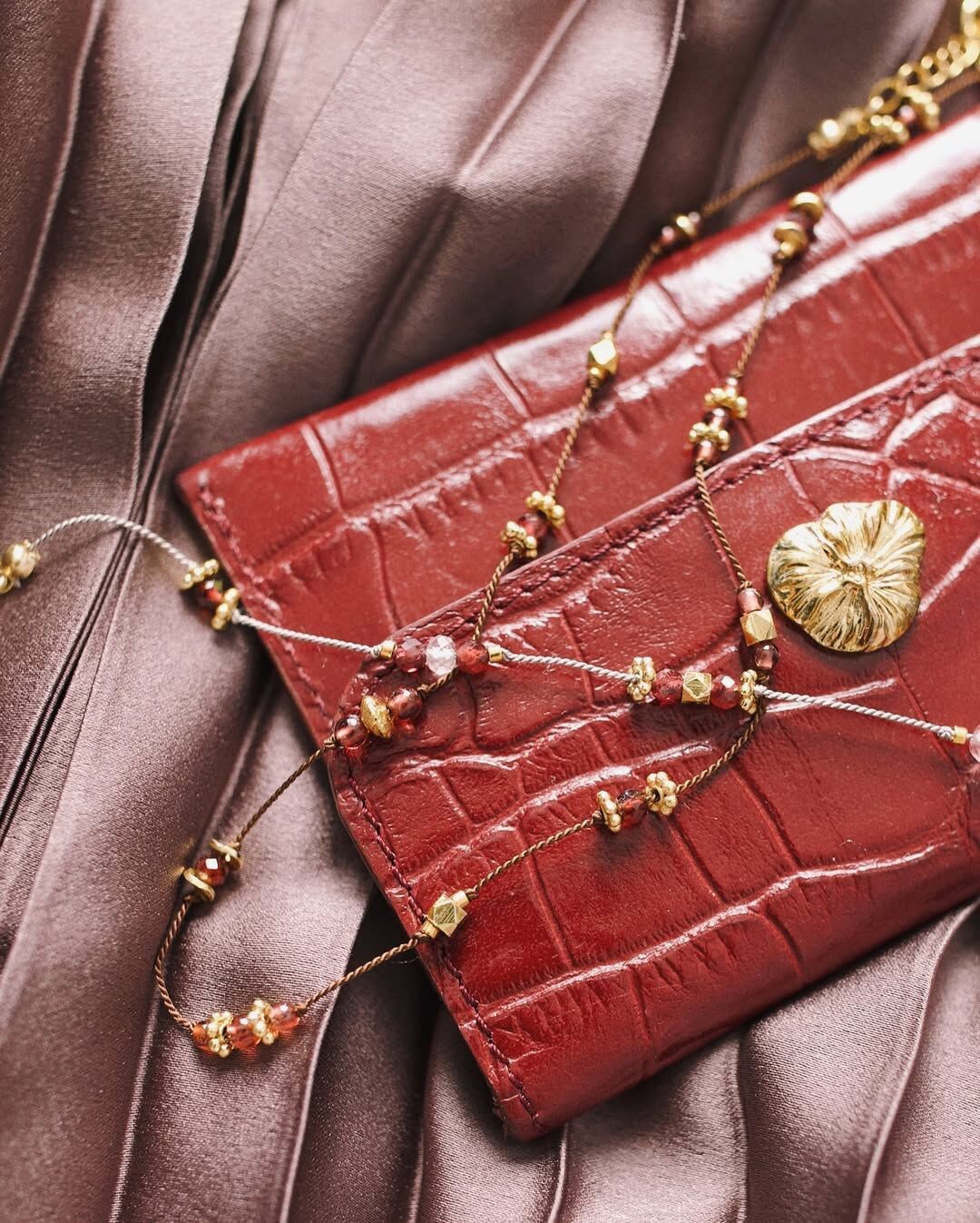 石榴石蠶絲手鍊 - 雙圈 | 寶石手鍊