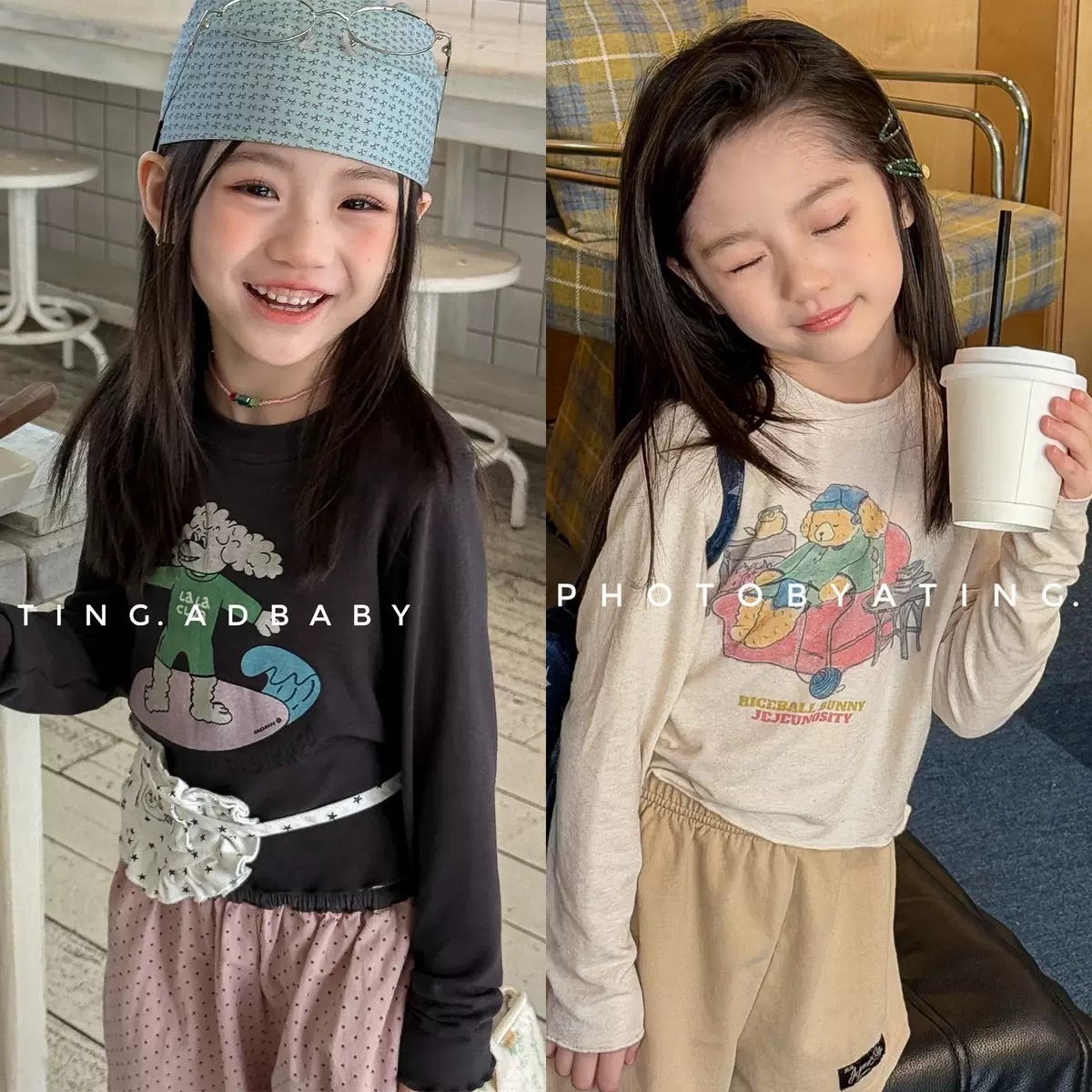 兩色chill小動物上衣