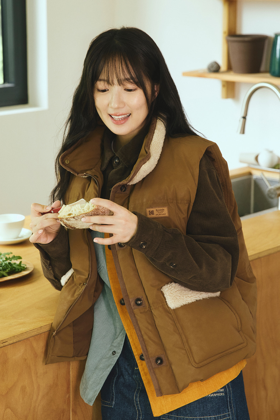 韓國 Kodak 柯達 《背著善宰跑》金惠奫同款！布朗尼輕量羽絨背心 - 3色