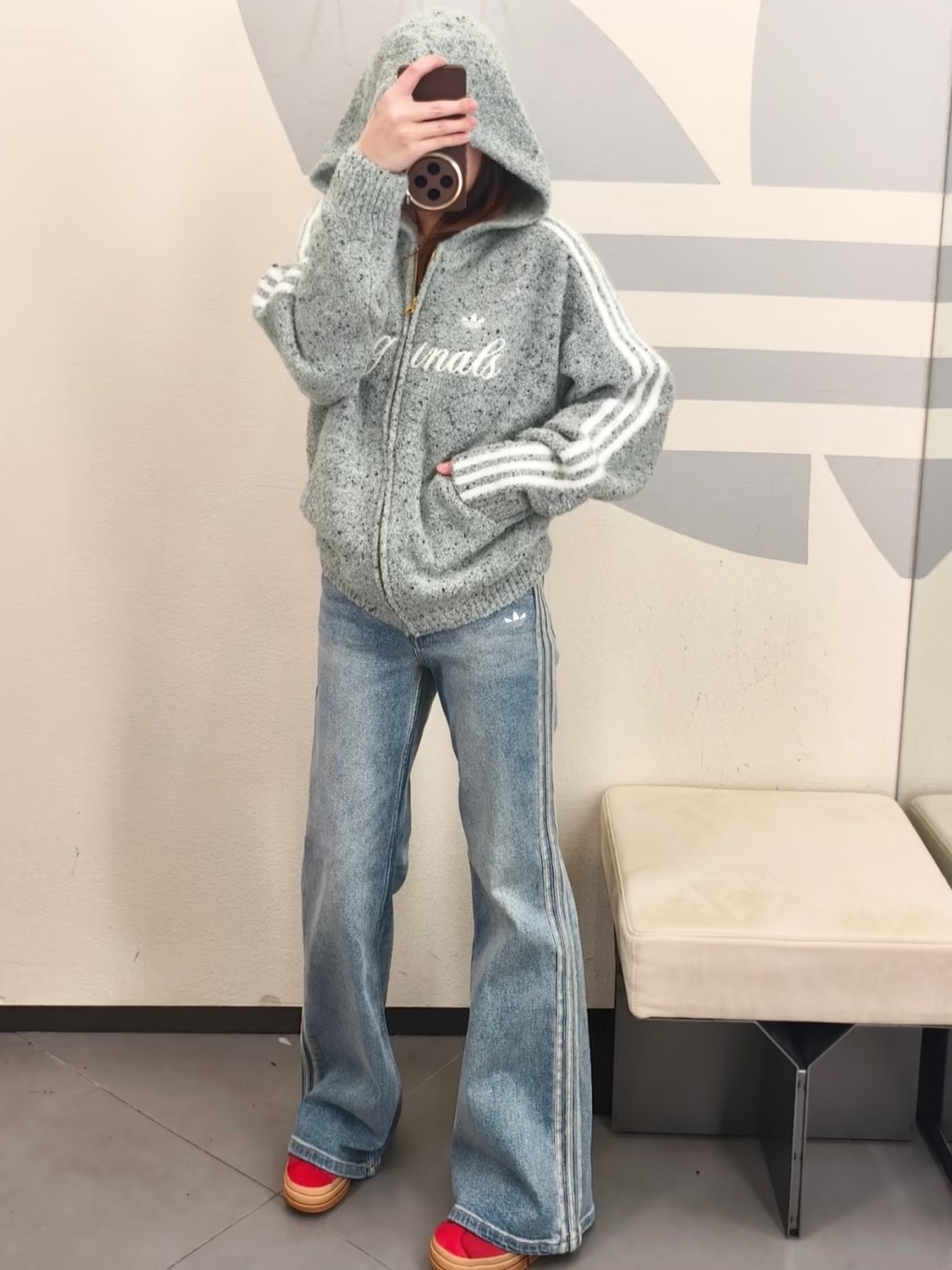 ADIDAS ORIGINALS FW25 CRAFTED JACKET HOODED 馬年限定 連帽 針織 外套 灰綠