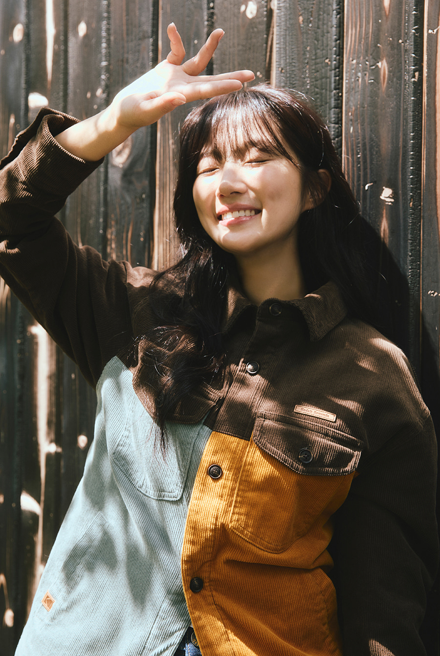 韓國 KODAK柯達｜韓星金惠奫同款 Brownie撞色鋪棉襯衫外套(2色可選)