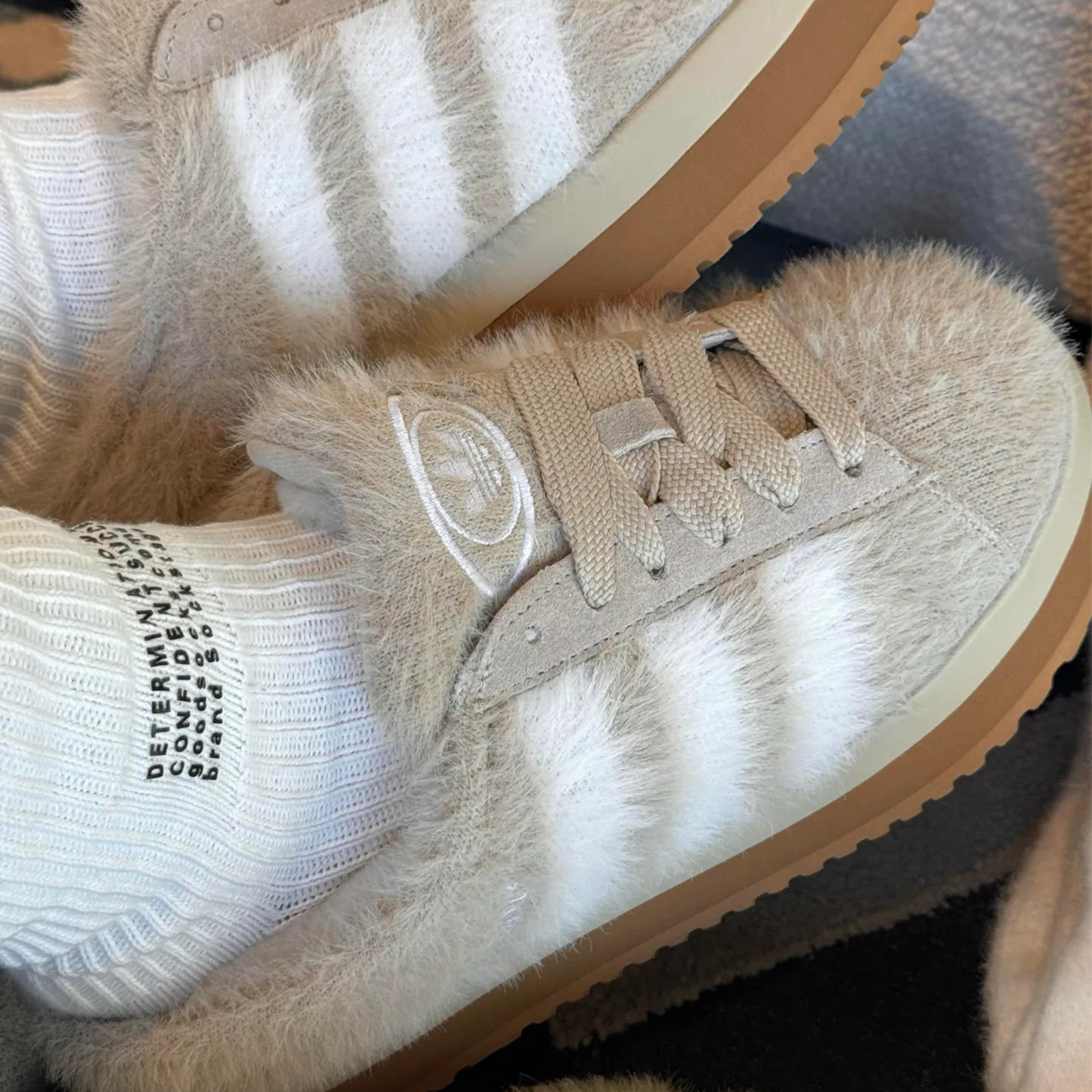 Adidas Campus 00s Winter Low 冬季款 奶茶色 毛茸穆勒鞋 懶人鞋 麵包鞋 JR6159