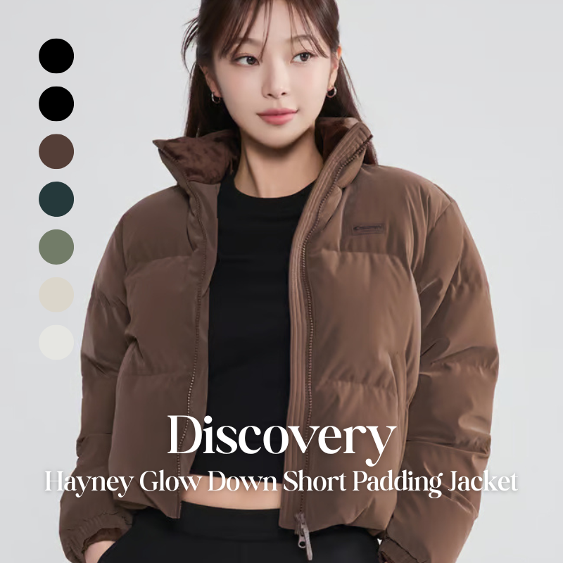 【代購】Discovery 女性 Hayney Glow Down Short Padding 光澤感鵝絨短版羽絨外套 – 顯瘦俐落・冬季時尚保暖