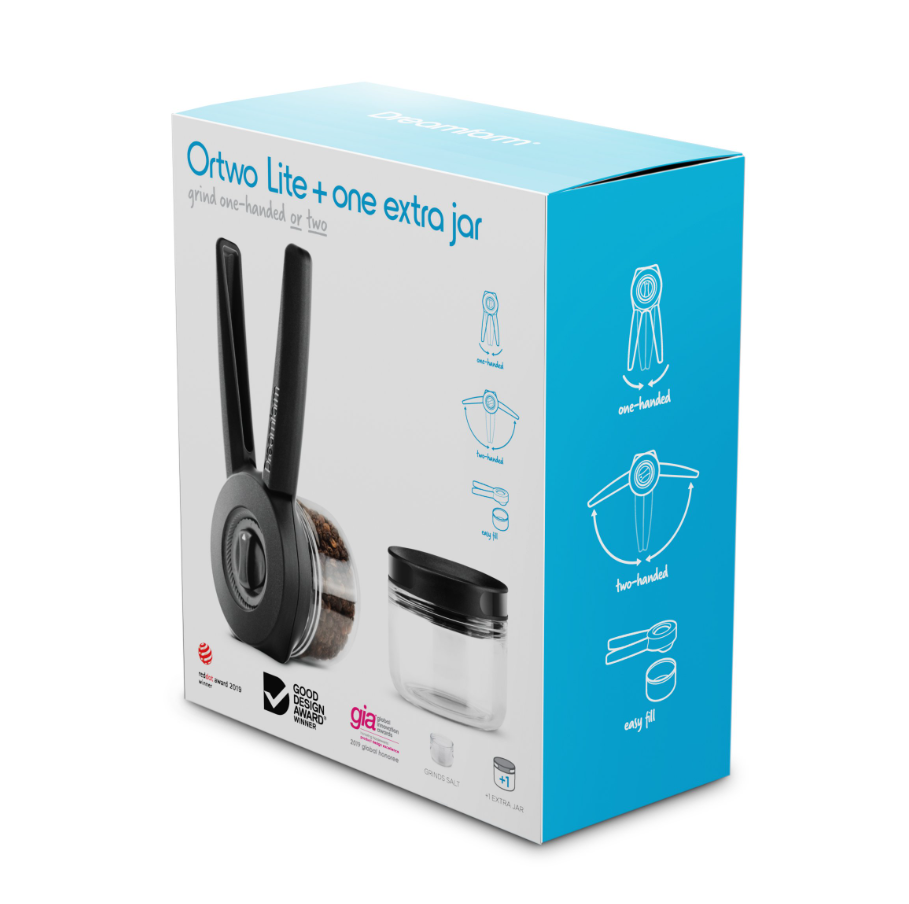 MH17 DREAMFARM 單手可用省力香料研磨器套裝 Ortwo Lite - Black + Extra Jar Set (DFOR7220)(9334084007220)