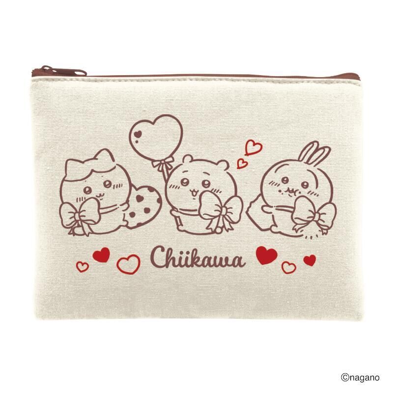 【預購】JN123009 Chiikawa 布質拉鍊收納袋( 內含朱古力)