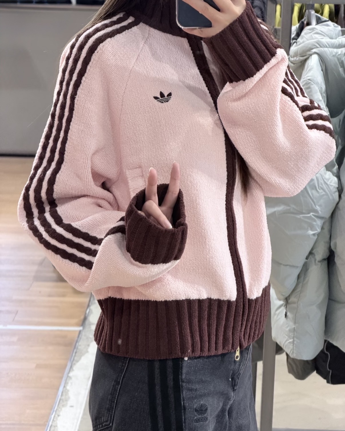 ADIDAS ORIGINALS KNIT TRACK TOP 針織 立領外套 拉鍊外套 女款 莓果粉 KV8867 奶茶 KV8866 / 預購