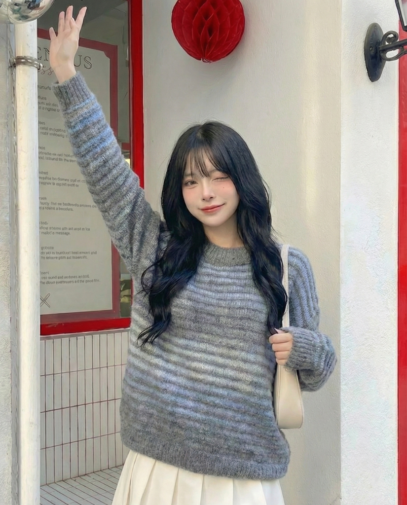 TE 漸層條紋針織衫