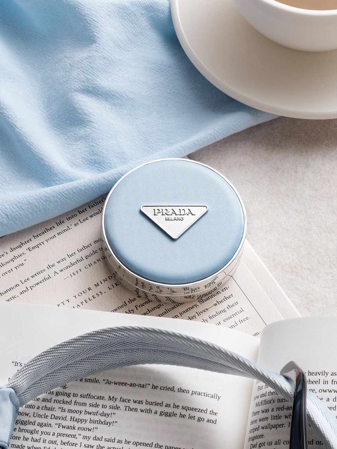 PRADA 限定 寶寶藍 尼龍 氣墊