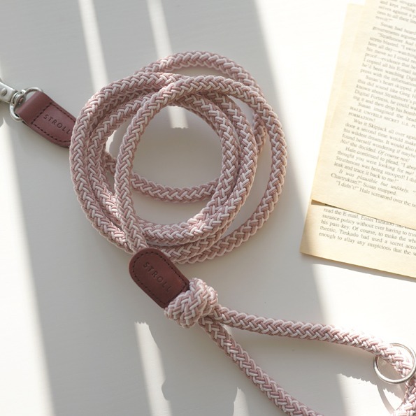 Stroll 經典款編織牽繩_乾燥玫瑰粉