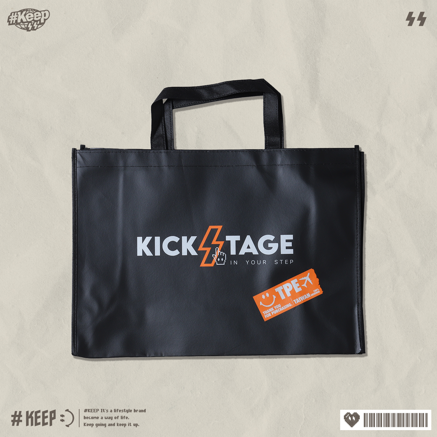 #KEEP CLOUD MAN SHOPPING BAG 黑色 笑臉 台北 大容量 手提 環保袋 收納袋 雲朵人 購物袋【KS335】