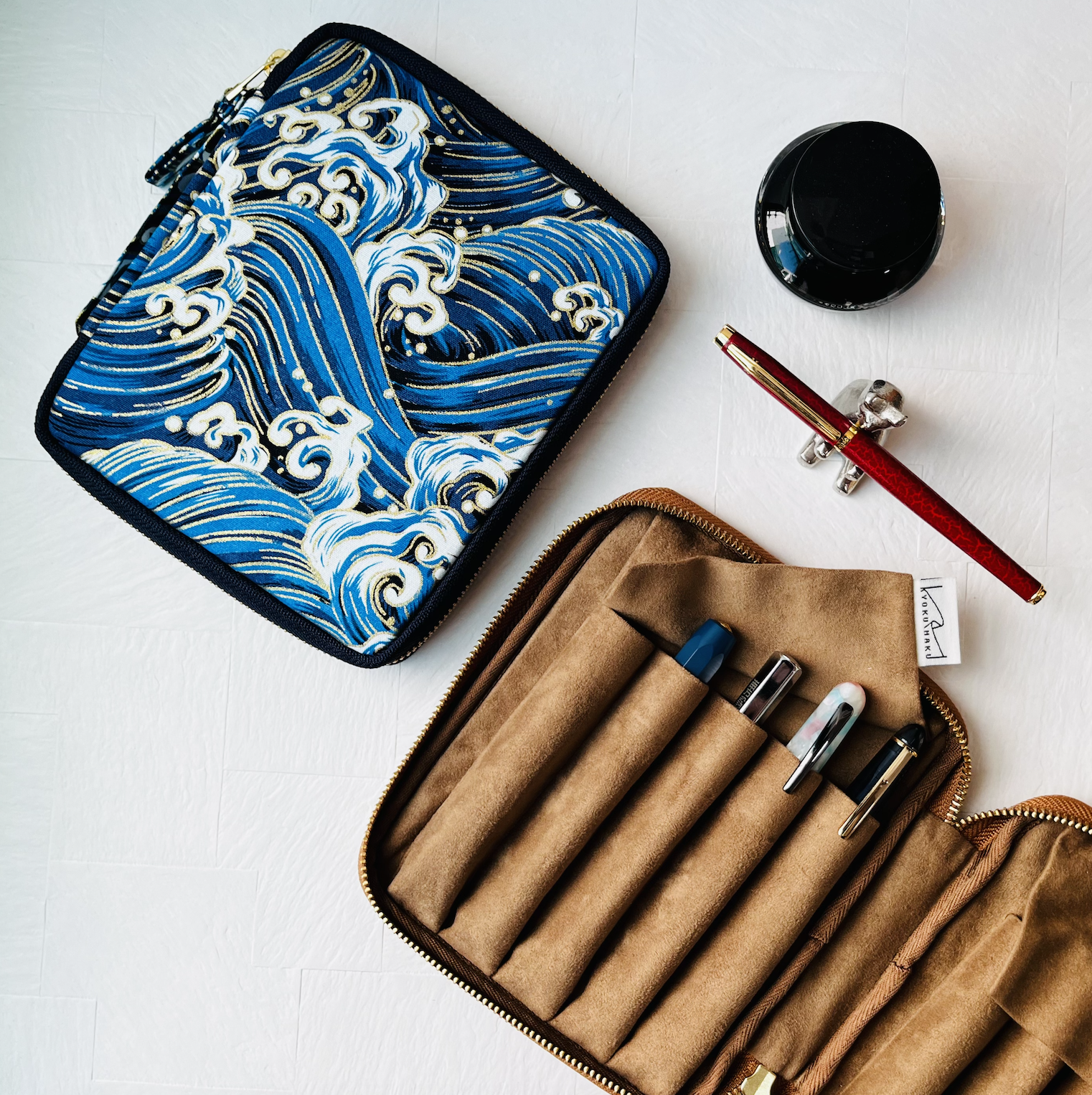 Kyokuhaku 10入筆袋-波浪